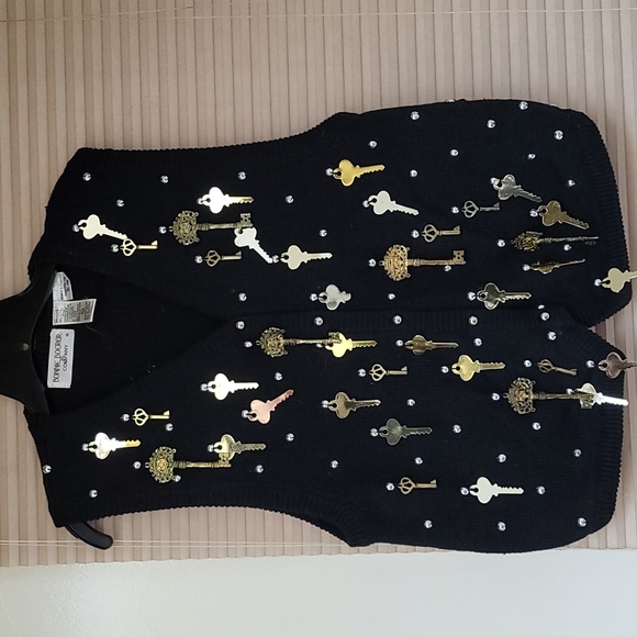Bonnie Boerer Vintage 1988 Key knit Vest - Picture 1 of 4